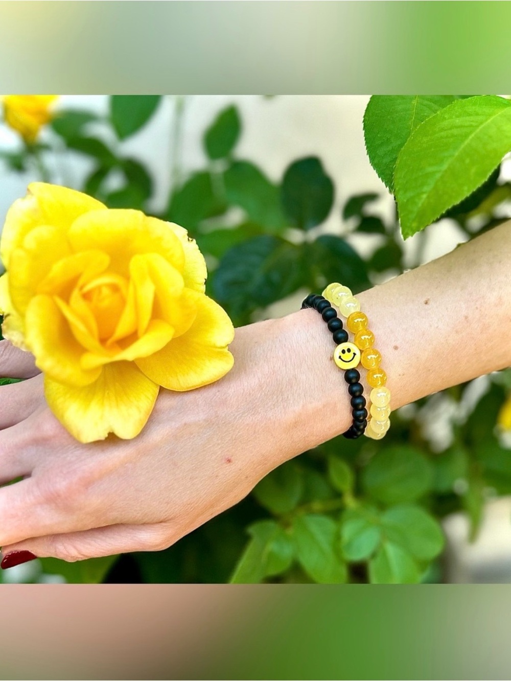 Smiley Face Stackable Bead Bracelets